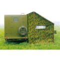 Tenda militar com trailer para ducha fria